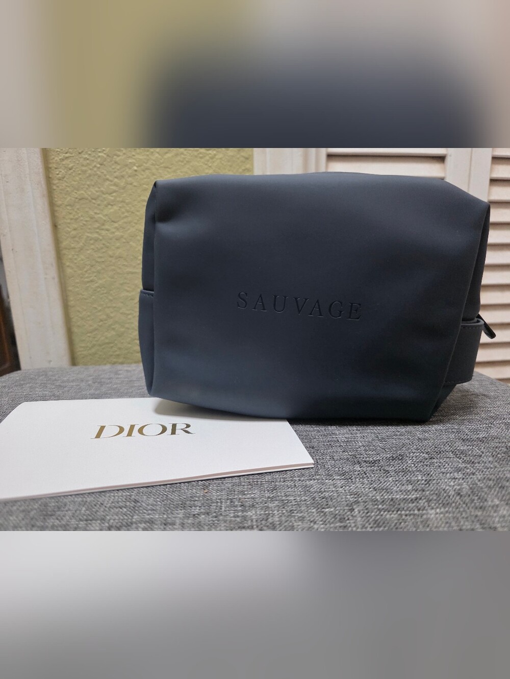 NEW DIOR Beauty Sauvage Pouch Slate Blue VIP Gift Toiletry Travel Bag